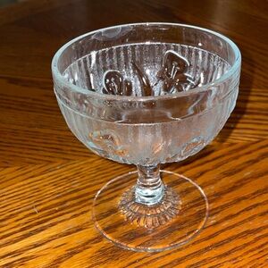 Iris Herringbone Crystal Stemmed Sherbet by Jeannette Glass